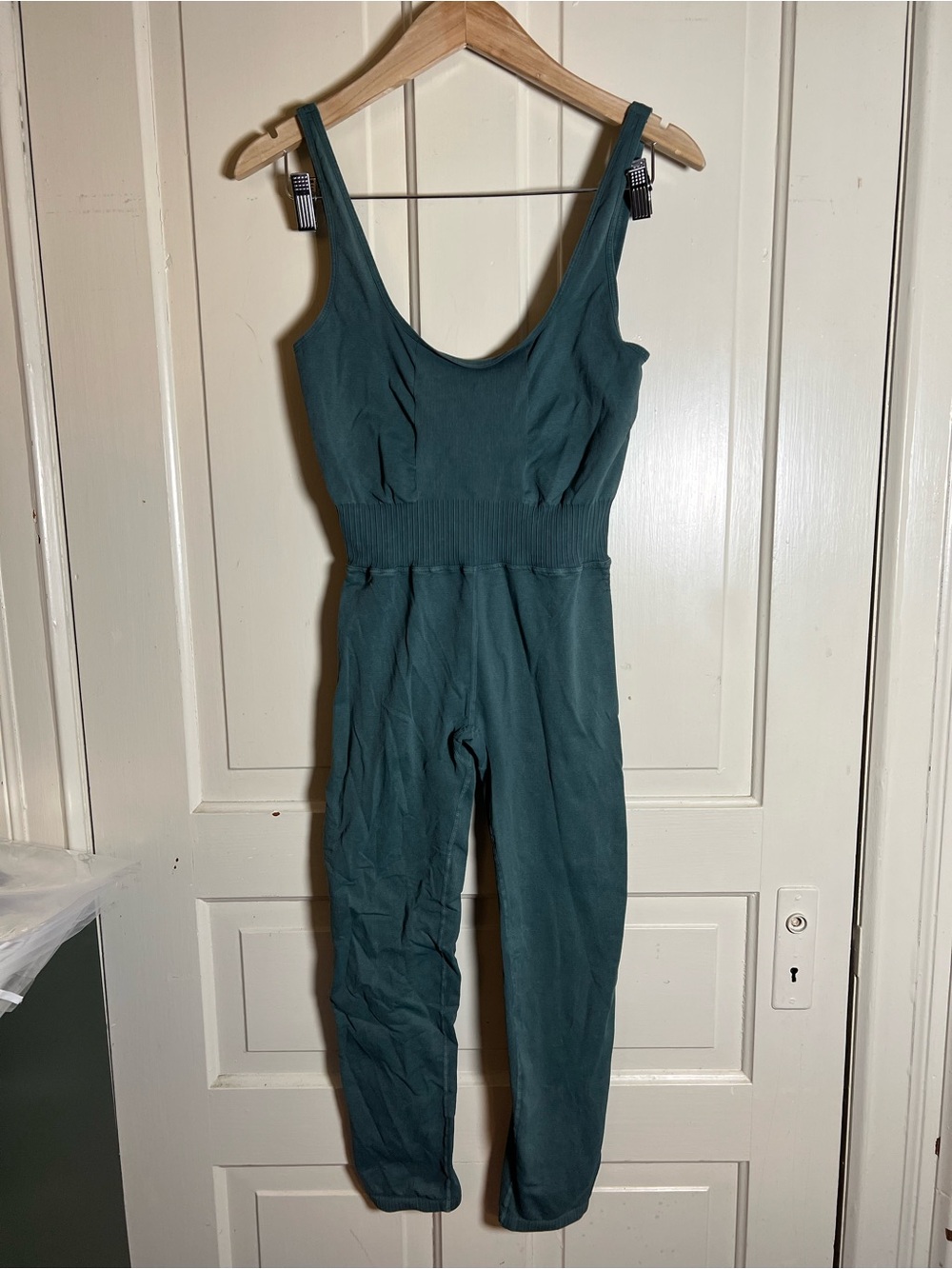 Free People Movement Good Karma Jumpsuit Teal Green Medium Seamless Bodysuit